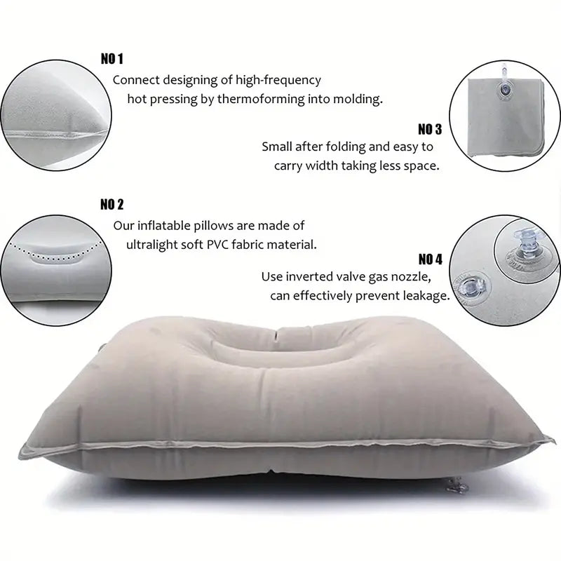 Inflatable Pillow for Travel, Office, Camping (1 or 2 pcs)